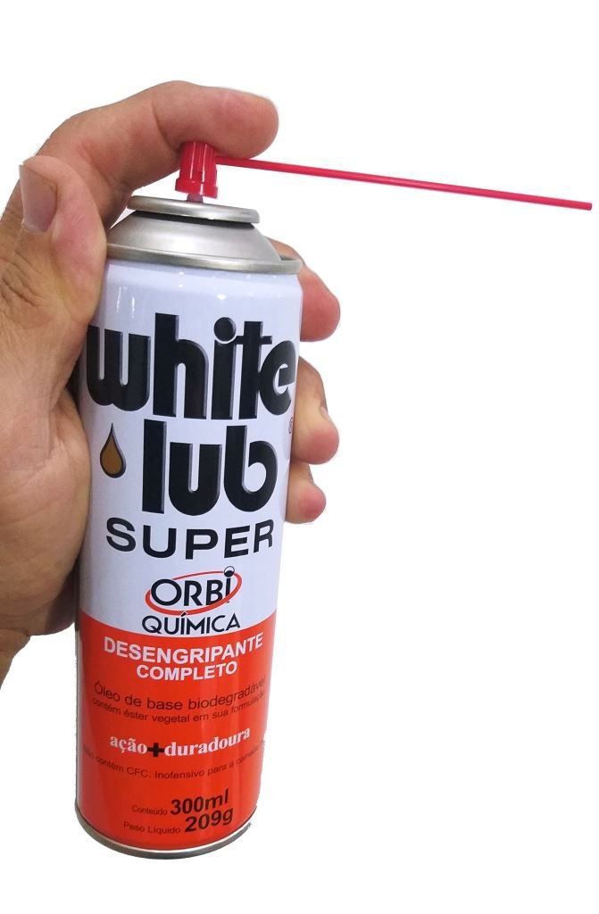 Micro óleo Spray lubrificante White Lub, Desengripante Completo 300ml Orbiquimica  - Loja da Borracha