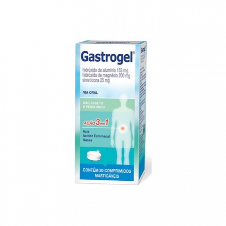 Gastrogel 20 comprimidos - Hidróxido de alumínio + Magnésio