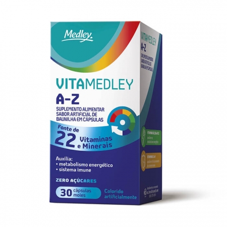 VitaMedley A-Z Sabor Baunilha com 30 cápsulas gel mole