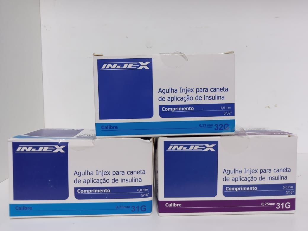 Agulhas para Caneta de Aplicaçao de Insulina Injex 1un av.