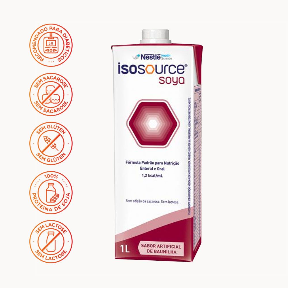 Isosource Soya 1.2 kcal/mlL1 Litro Sabor Baunilha