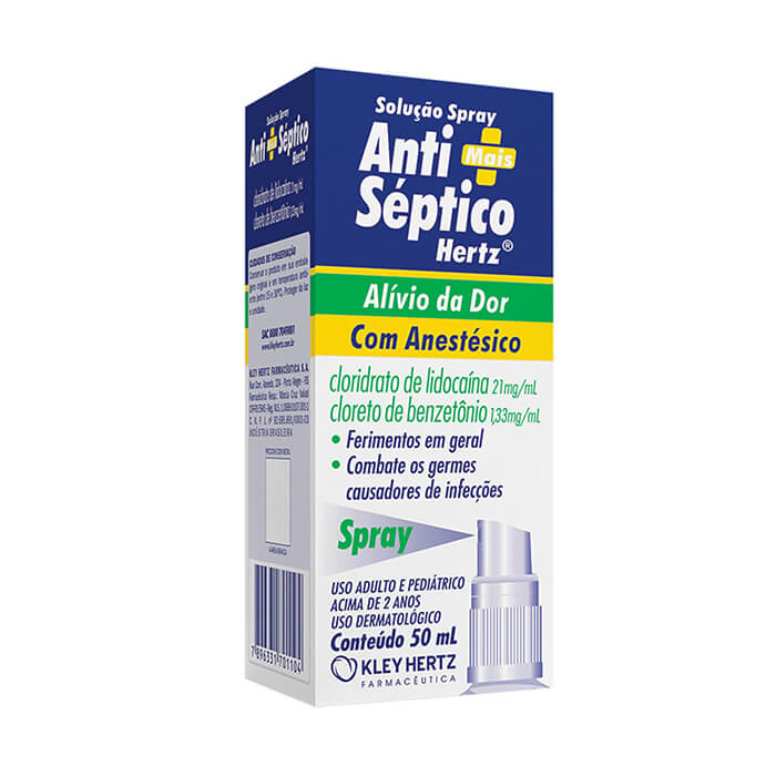 Solução Antisséptica Hertz com Anestésico Spray com 50ml