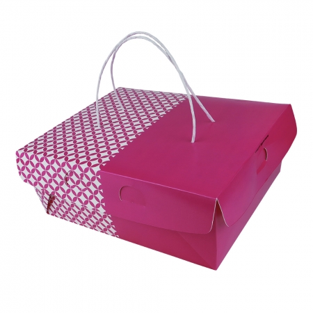 Embalagem Maleta Cx c/ 30 unids 25,5 x 20,5 x 10, 5cm c/Alça para Presente Arte Rosa Especial  