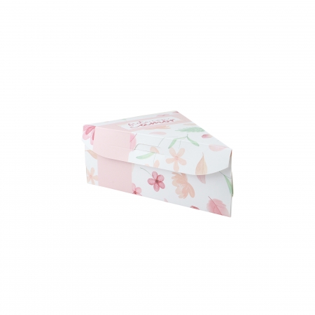 Embalagem para Fatia de Torta e Bolo Cx c/ 50 unids 11,5 x 15 x 6cm Arte Rosa Floral 