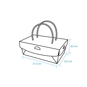 Embalagem Mini Maleta Cx c/ 30 unids 2700ml c/Alça para Delivery de Kit Lanche Cor Branco