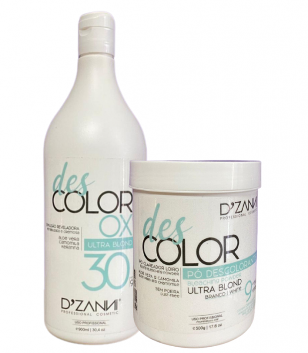 Combo DesCOLOR D'Zanni Profissional - OX Volume 30 + Pó Descolorante Ultra Blond 9 tons - Foto 0