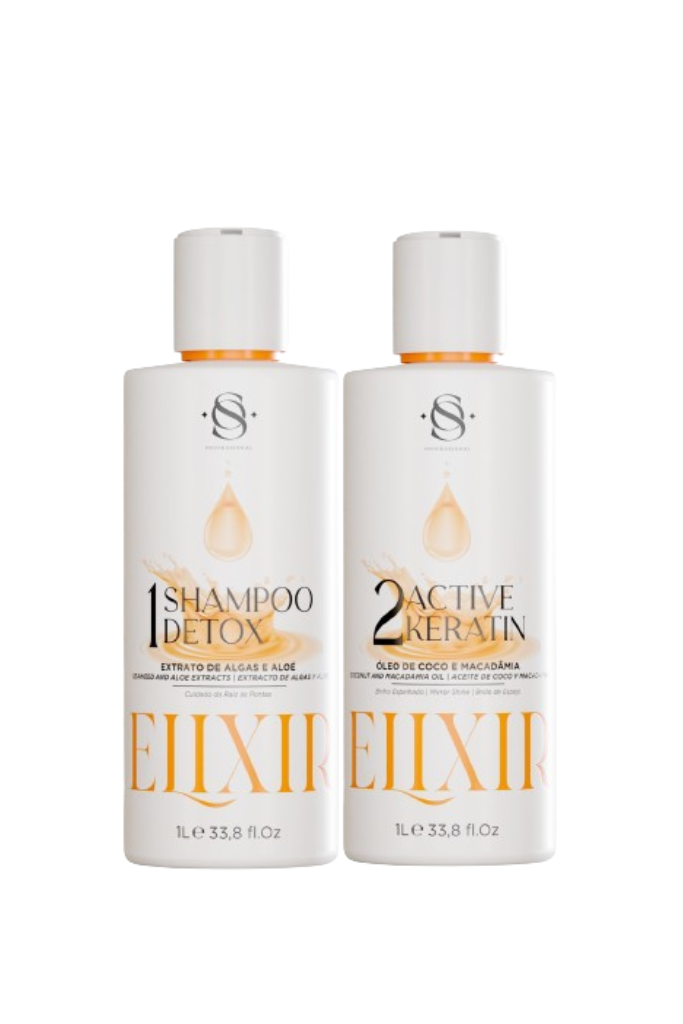 Kit Shampoo Detox Elixir + Active Keratin - 1 Litro cada - Foto 0