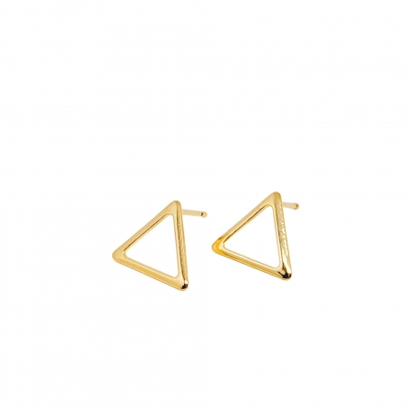 Brinco Geométrico Triângulo 1,1cm - Banhado a Ouro