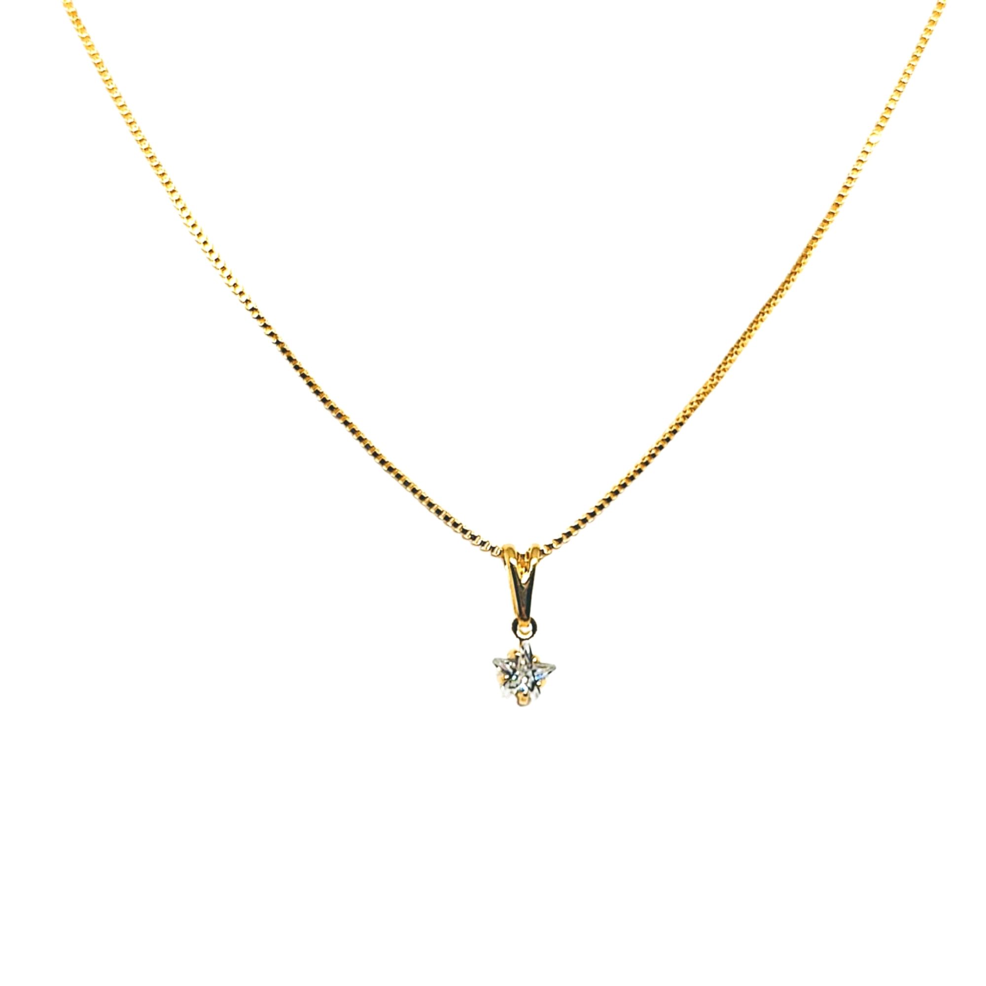 Colar Ponto de Luz 0,5cm Estrela - Banhado a Ouro - Madonnina Semijoias e Acessorios