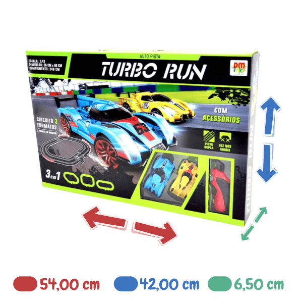 Autorama Pista de Corrida 3 em 1 Turbo Run DM Toys