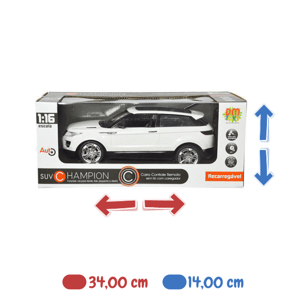 Carrinho de Controle Suv Champion Estilo Land Rover Sem Fio DM Toys