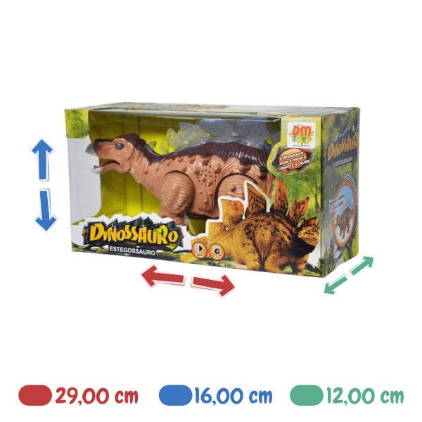 Dinossauro Estegossauro com Som e Luz DM Toys