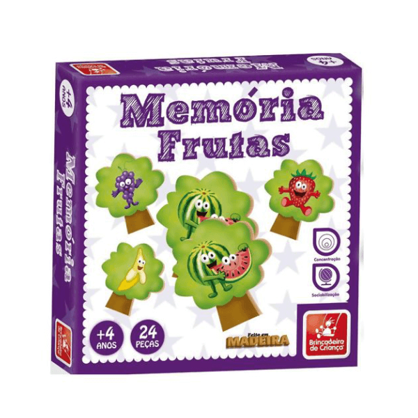 Jogo da Memória Frutas 24 peças Brincadeira de Criança