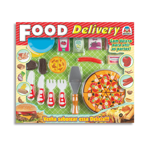 Kit Comidinha de Brinquedo Food Delivery Pizza Braskit