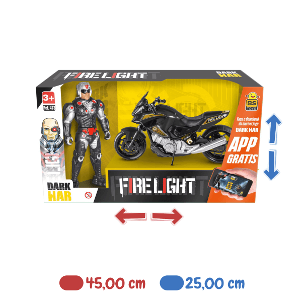 Moto Fire Light com Boneco e APP BS Toys