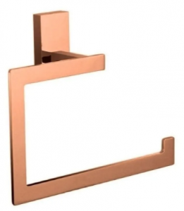 Porta Toalha De Rosto E Mãos Quadrado Em Metal Rose Gold  Jiwi - V-2684-X