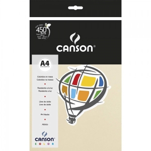 Papel Canson Color A4 Marfim 180 g/m 10 Folhas 66661206