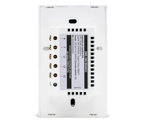 Interruptor Touch Wi-fi 3 Botões Intelbras Ews 1003 Branco