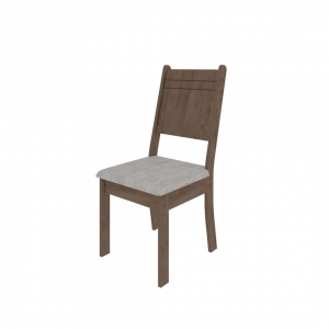 Conjunto de Mesa com 6 Cadeiras Napoli 150x76 Noce Off White