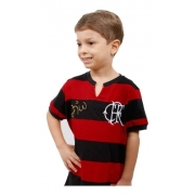 Camisa Infantil Flamengo Retro Assinatura Do Zico #10 1979