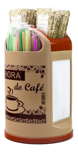 Porta Guardanapo Canudo Sache Kit 3pcs Hora Do Café Cores
