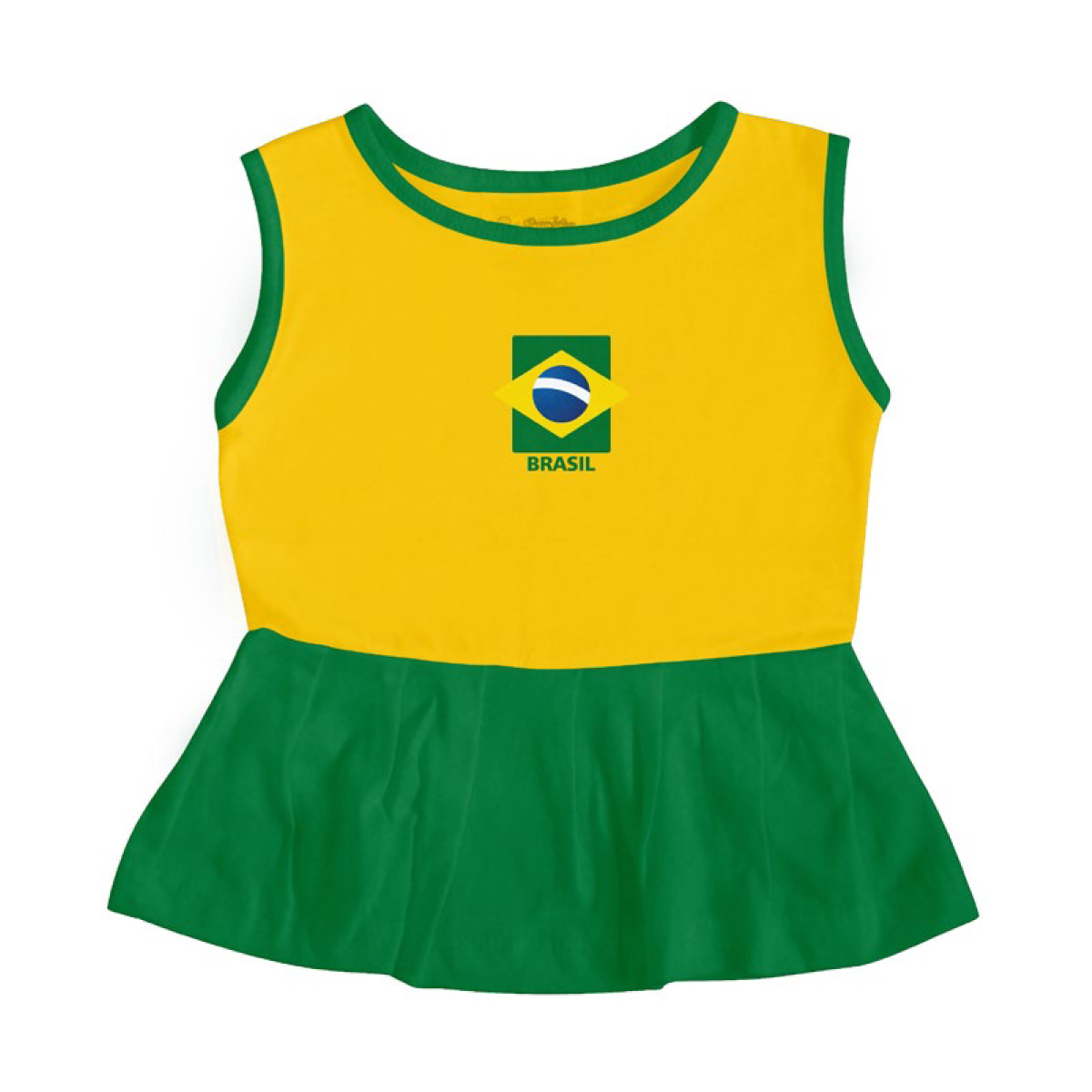 Vestido Bebê Brasil Copa Roupinha Menina Torcidababy