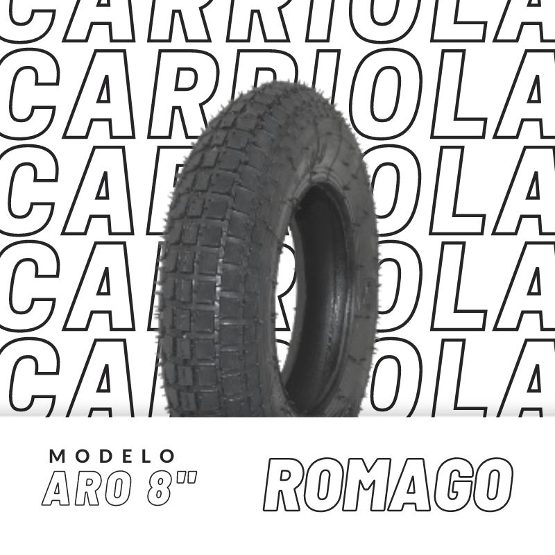 PNEU CARRINHO DE MÃO ROMAGO 350 X 8 2 PR