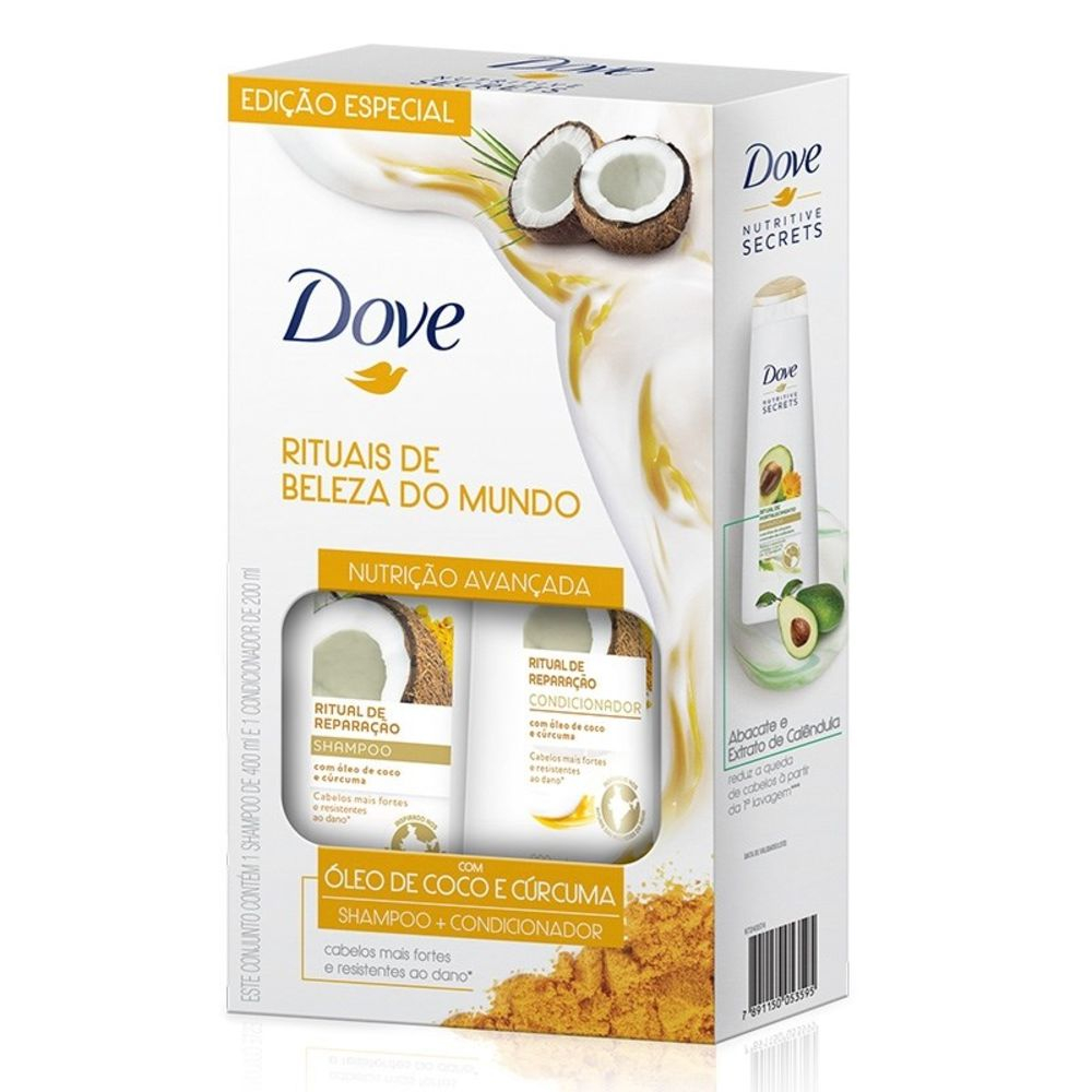 Kit Dove Shampoo 400ml + Condicionador 200ml Ritual De Reparação Preço Especial