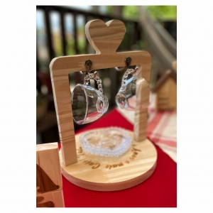 Kit em madeira - café - com porta xícaras para mesa e decoração