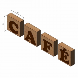 Kit enfeite de mesa em madeira - letreiro café - para decoração