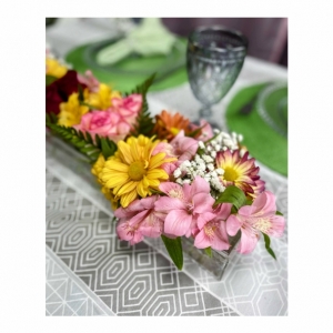 Vaso de flores para mesa em acrílico com 12 furos
