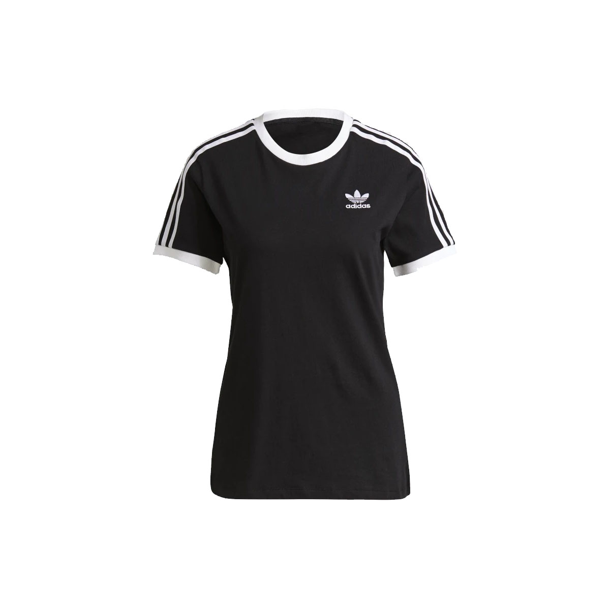 Camiseta Feminina Adidas Adicolor Classics 3 Stripes - Black/ White