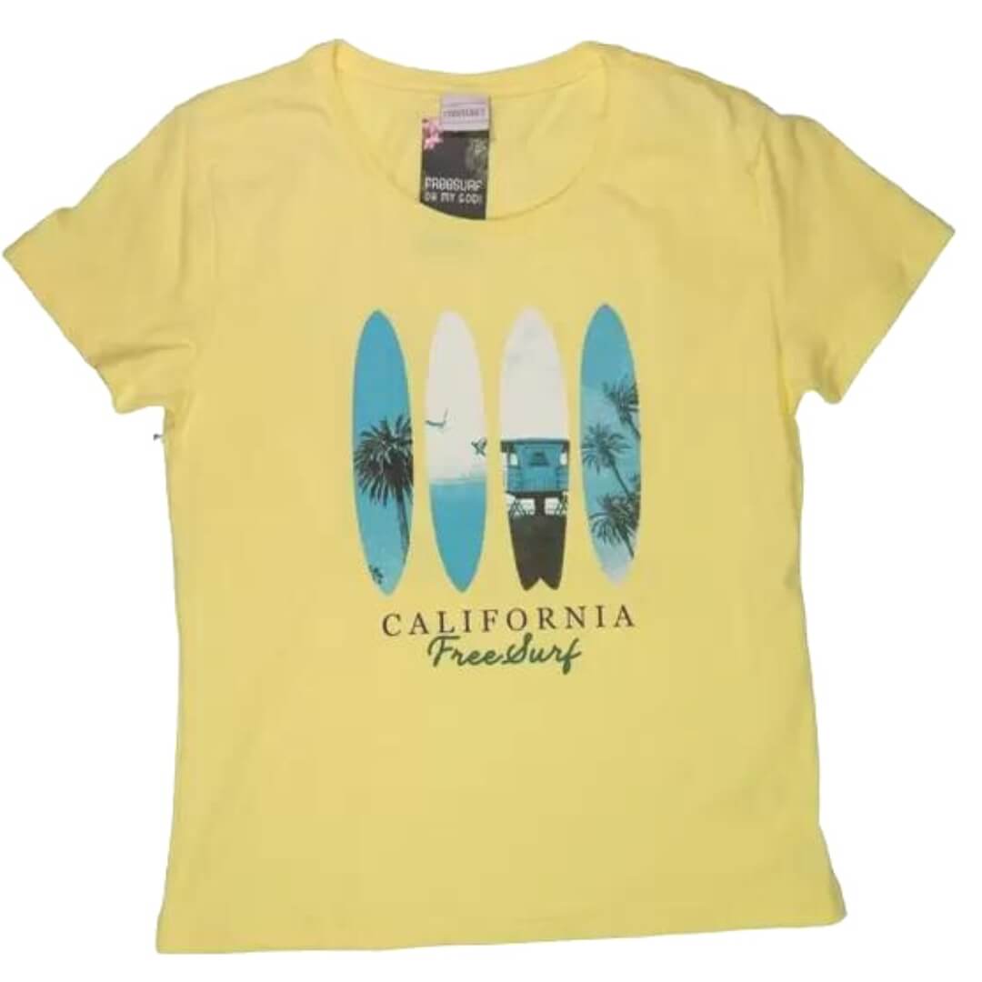 Camiseta Feminina Freesurf California - AMARELO - Foto 0