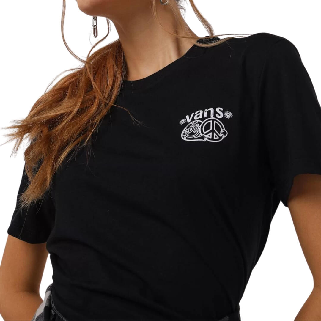 Camiseta Feminina Vans Peace Whithin Crew - BLACK - Foto 3