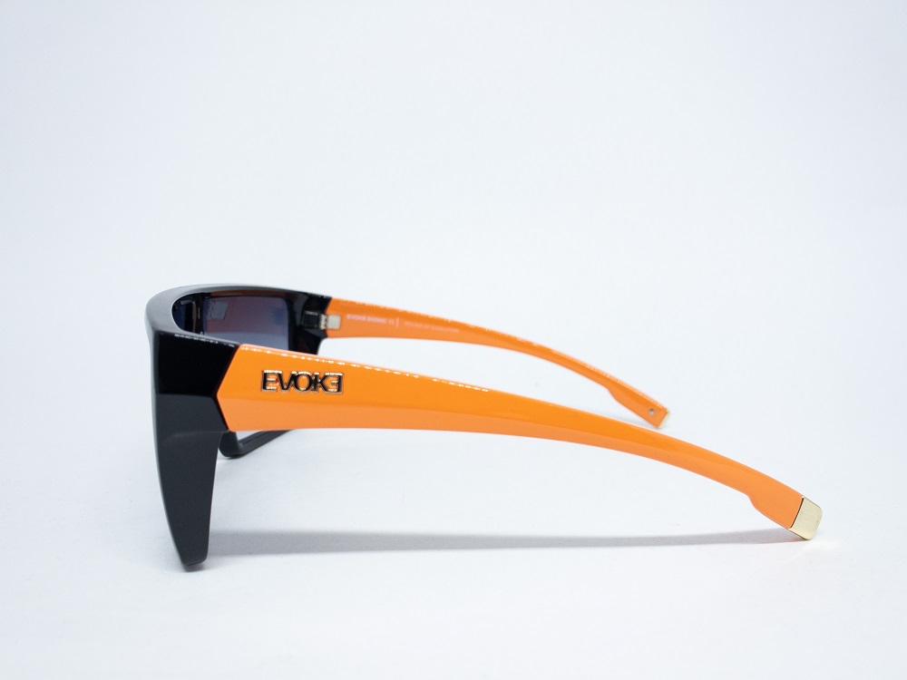 Óculos Evoke Bionic Alfa A08 Black Shine Orange L.Grey Gradient