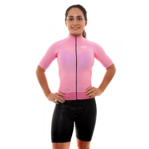 Camisa Ciclismo Feminina Aero Listras Rosa