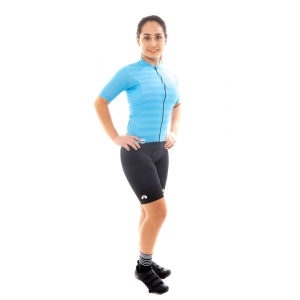 Camisa Ciclismo Feminina Elite Listras Azul Claro