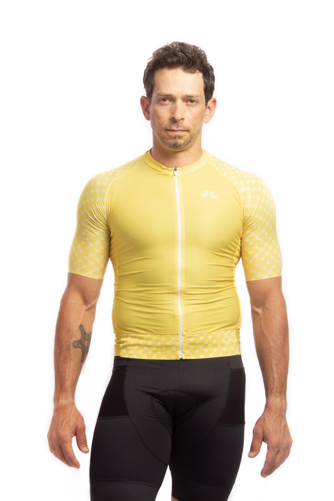 Camisa Ciclismo Masculina Aero Graphic Amarelo