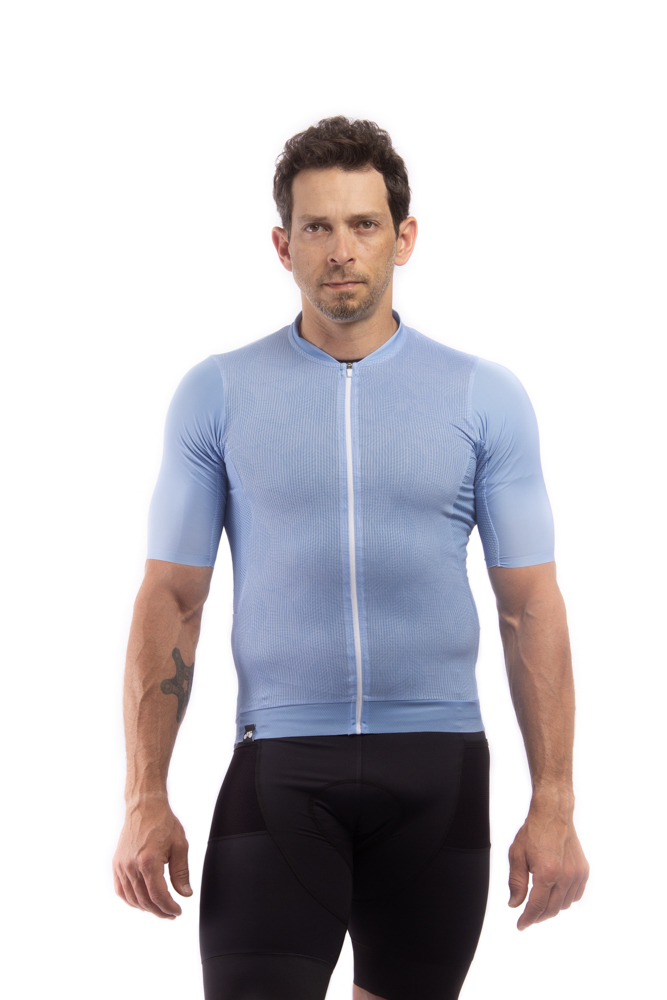 Camisa Ciclismo Masculina Elite Floral Azul Claro