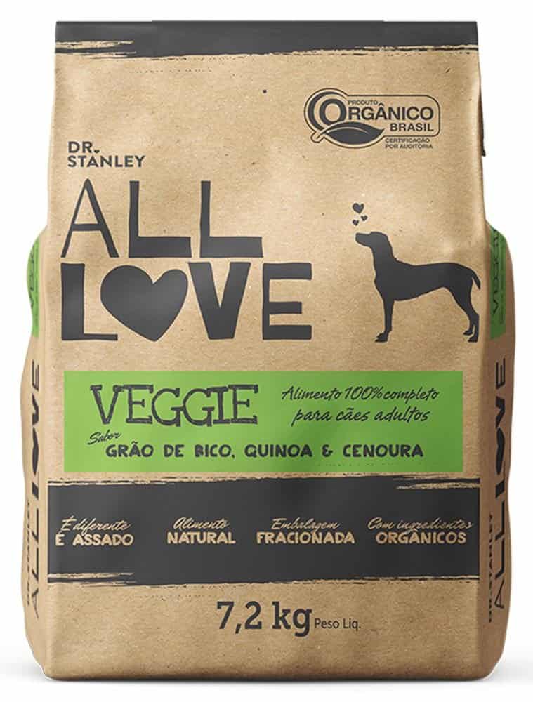Ração All Love Veggie Orgânica Para Cães 7,2kg Dr Stanley  - Mercanatu - Produtos Veganos e Naturais