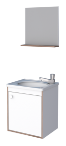 Gabinete para Banheiro Cozimax Kit Perola com Espelheira 38x44cm Branco e Tamarindo