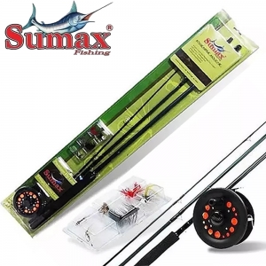 Kit para Pesca de Fly Fishing 5/6 Sumax com 6 Iscas e Brinde 12 Mosquinhas