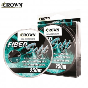 Linha Crown Fiber Soft 0,37mm 27lbs 250mts Verde Baixa Memoria
