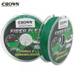 Linha Crown Multifilamento Fiber Flex 0,26mm 35lbs 100% PE 4X 100mts Verde