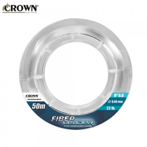 Linha Fluorcarbon Crown Fiber Leader 0,33mm 18lbs 50mts Alta Sensibilidade
