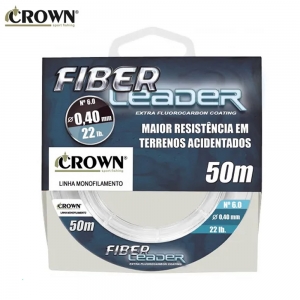 Linha Fluorcarbon Crown Fiber Leader 0,40mm 22lbs 50mts Alta Sensibilidade