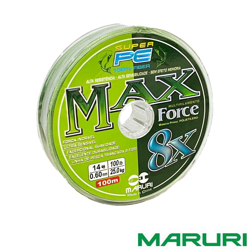 Linha de Pesca Maruri Max Force 8x Multifilamento 0,27mm 14Kg 100mts