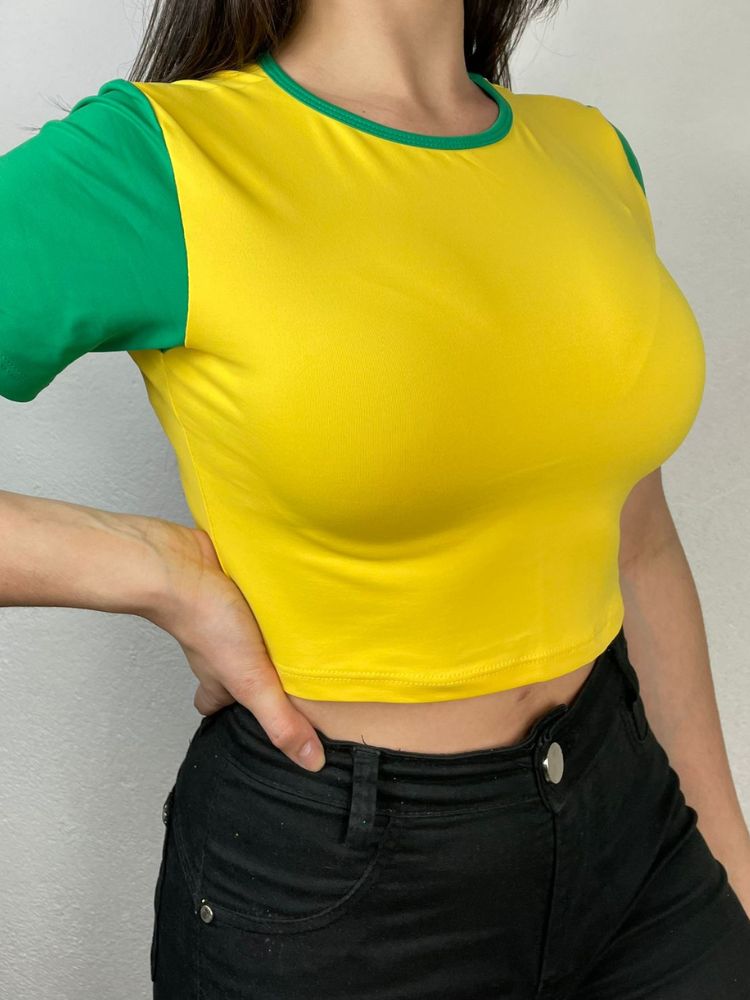 Cropped Amarelo com Verde Brasil