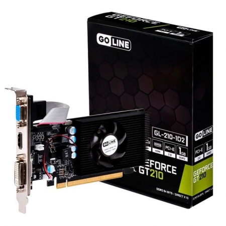 PLACA DE VIDEO 1GB GT210 PCI E 64BITS DDR3 GOLINE GL GT210