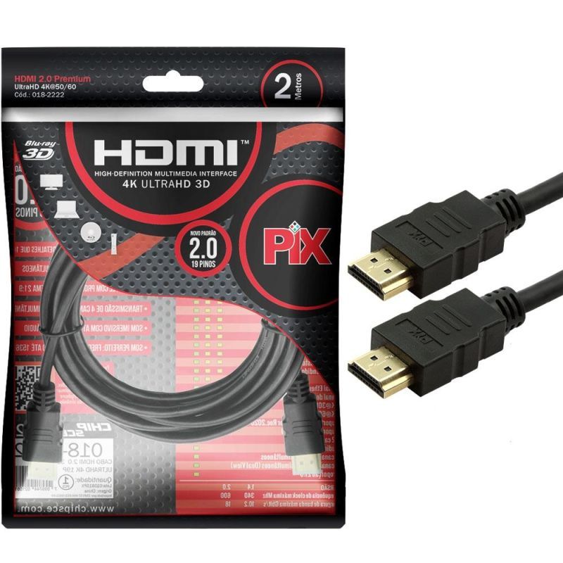 CABO HDMI GOLD 2 METROS 4K ULTRAHD PIX 018 2222
